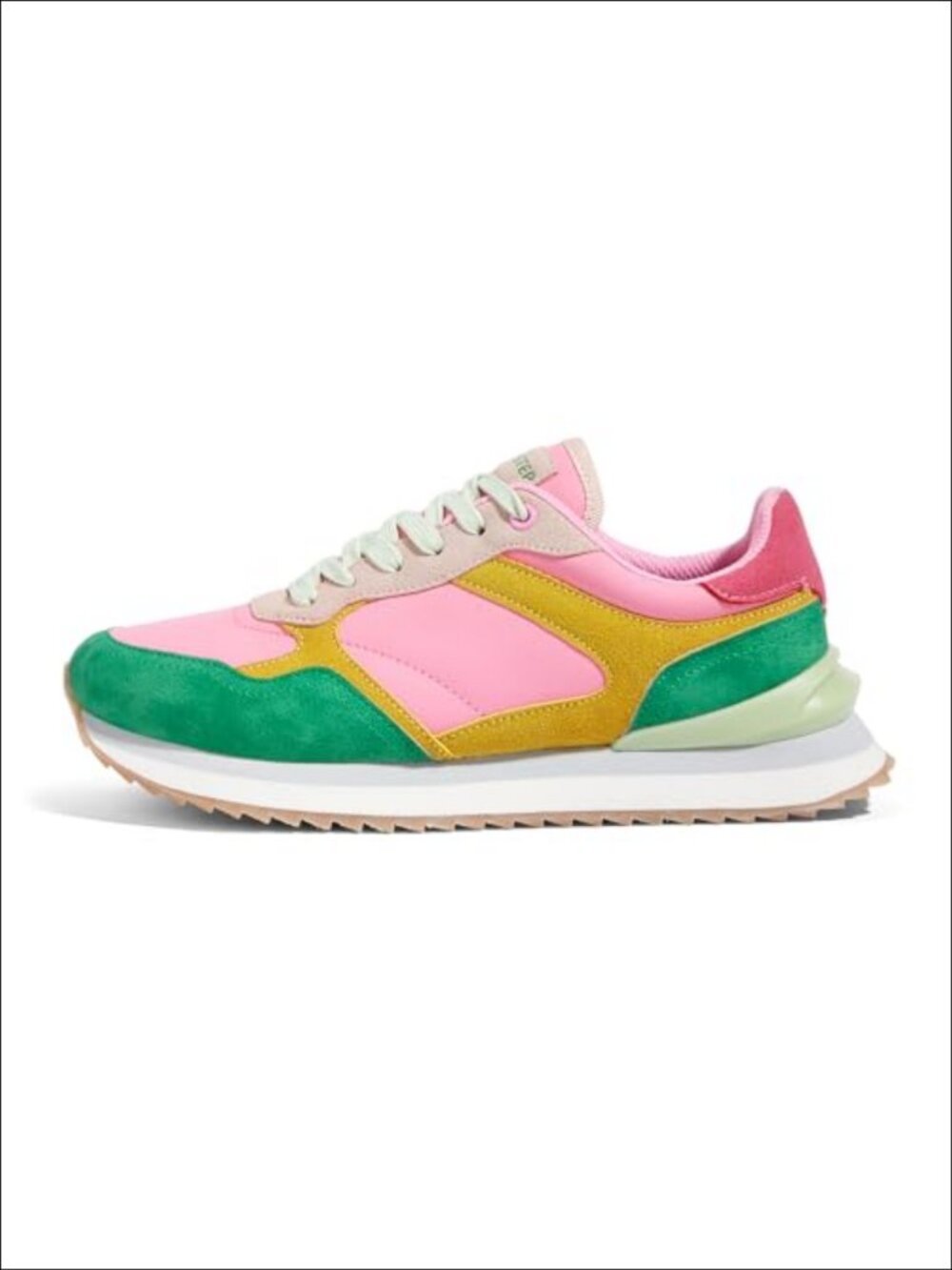 Platform Fashion Sneakers Suede Colorblock Retro Casual Tennis Running Walking